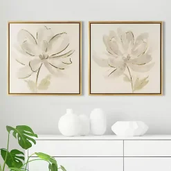 Kirklands Home Canvas Art|Morning Cheer Framed Canvas Art Prints, Set of 2 Tan