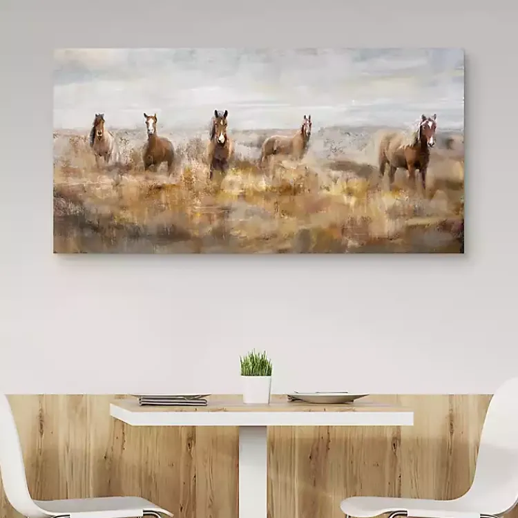 Kirklands Home Canvas Art|Morning Herd Canvas Art Print Tan