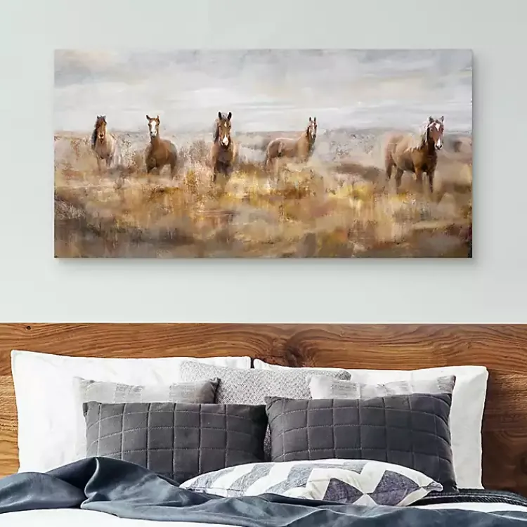 Kirklands Home Canvas Art|Morning Herd Canvas Art Print Tan