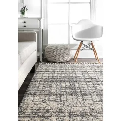 Kirklands Home Area Rugs|Moroccan Tassel Area Rug, 5x8 Gray
