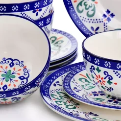 Kirklands Home Dinnerware|Mosaic Glazed Round 12-pc. Dinnerware Set