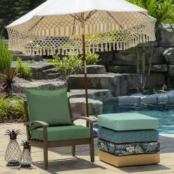 Kirklands Home Outdoor Cushions & Pillows|Moss Leala Texture Outdoor Deep Seat Cushions Green
