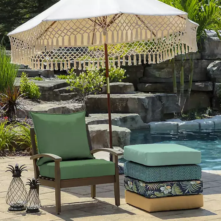 Kirklands Home Outdoor Cushions & Pillows|Moss Leala Texture Outdoor Deep Seat Cushions Green