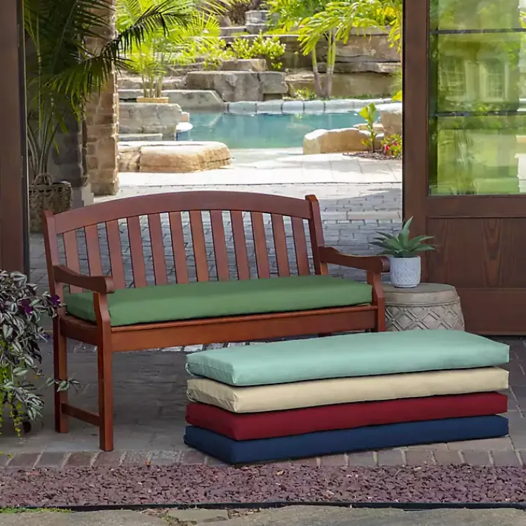 Kirklands Home Outdoor Cushions & Pillows|Moss Leala Texture Outdoor Bench Cushion Green