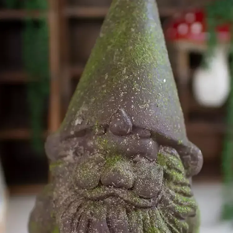 Kirklands Home Garden Statues|Mossy Patina Outdoor Gnome Statue Gray