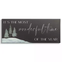 Clearance Most Wonderful Time Night Sky Canvas Wall Plaque Christmas Art & Wall Decor