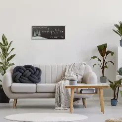 Clearance Most Wonderful Time Night Sky Canvas Wall Plaque Christmas Art & Wall Decor