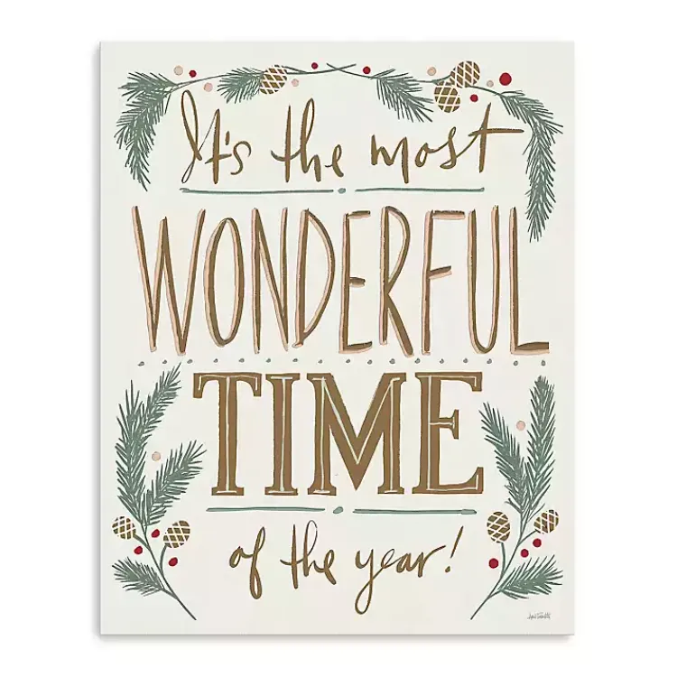 Most Wonderful Time of the Year Pine Canvas Print Christmas Art & Wall Decor