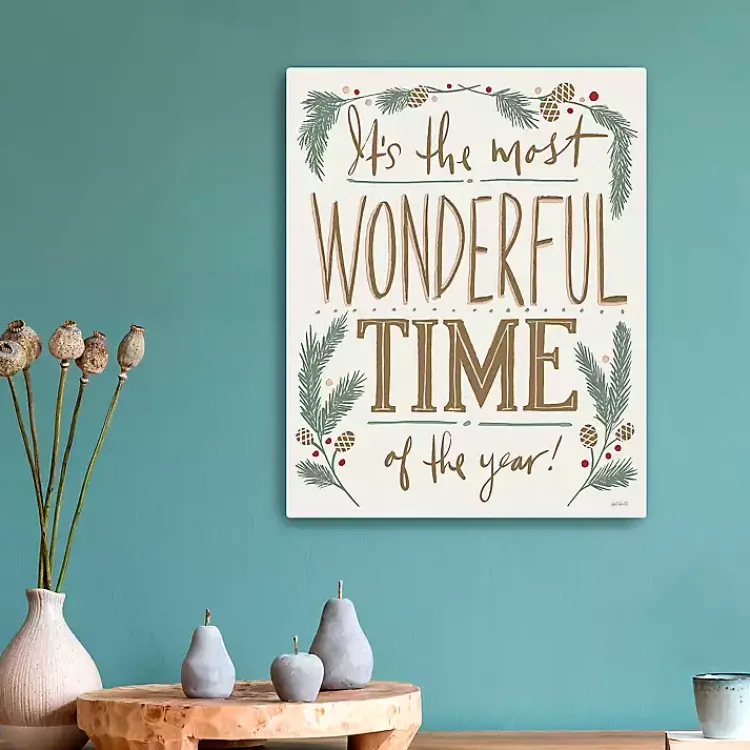 Most Wonderful Time of the Year Pine Canvas Print Christmas Art & Wall Decor