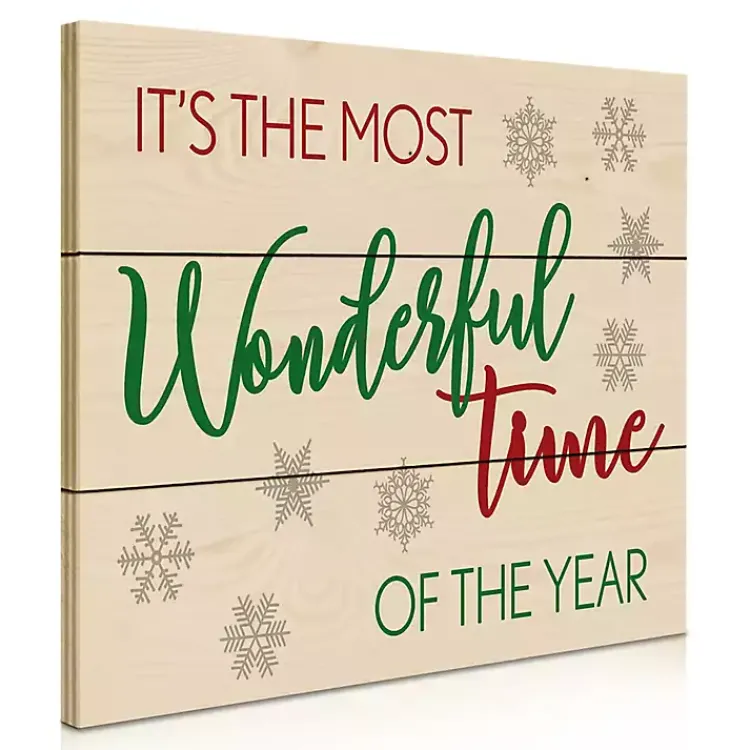 Hot Most Wonderful Time Wood Pallet Wall Plaque Christmas Art & Wall Decor
