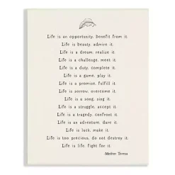 Kirklands Home Wall Quotes & Signs|Mother Teresa Life Quote Wall Plaque
