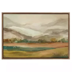 Kirklands Home Canvas Art|Mountainscape Framed Canvas Art Print Multi