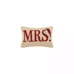 Discount Mrs. Santa Hat Wool Lumbar Pillow Pillows