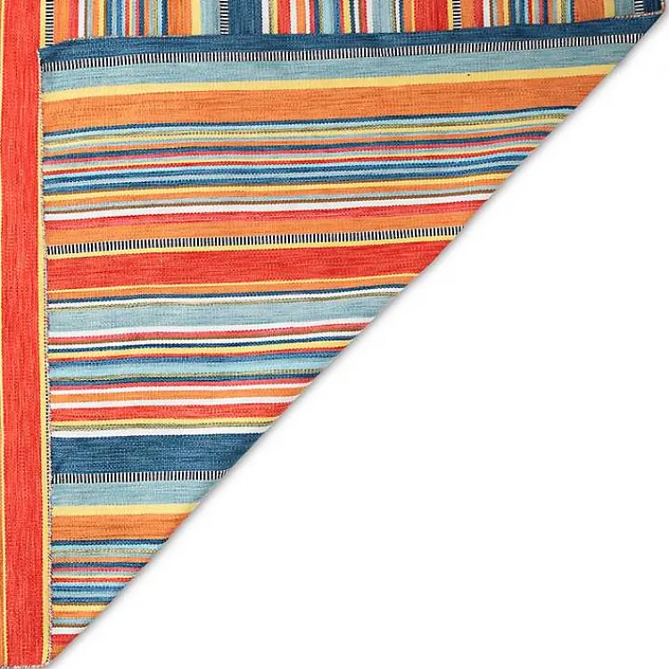 Kirklands Home Outdoor Rugs|Multi Dhurri Stripe Indoor/Outdoor Scatter Rug