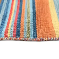 Kirklands Home Outdoor Rugs|Multi Dhurri Stripe Indoor/Outdoor Area Rug, 5x7