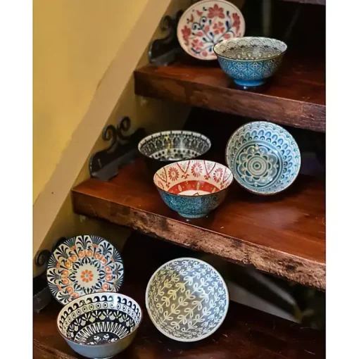 Kirklands Home Dinnerware|Patterned Ceramic 8-pc. Bowl Set Multi