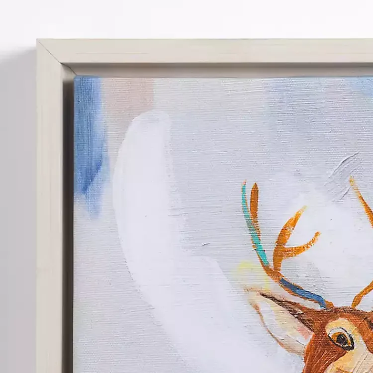 Outlet Multicolor Abstract Deer Framed Canvas Art Print Christmas Art & Wall Decor