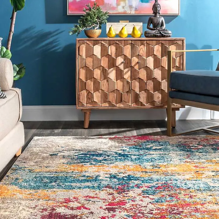 Kirklands Home Area Rugs|color Abstract Pattern Area Rug, 7x10 Multi