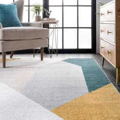 Kirklands Home Area Rugs|Multicolor Abstract Shapes Area Rug, 6x9