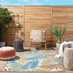 Kirklands Home Outdoor Rugs|color Botanical Outdoor Area Rug, 6x9 Multi