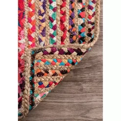 Kirklands Home Area Rugs|-Color Braided Jute and Cotton Area Rug, 5x8 Multi