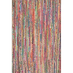 Kirklands Home Area Rugs|-Color Braided Jute and Cotton Area Rug, 8x10 Multi