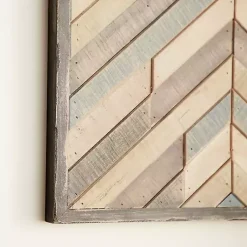 Kirklands Home Wall Plaques|Multicolor Criss Cross Chevron Wood Wall Plaque