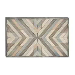Kirklands Home Wall Plaques|Multicolor Criss Cross Chevron Wood Wall Plaque