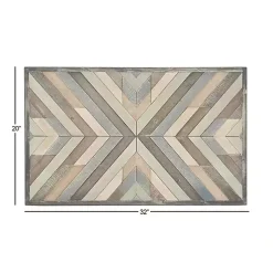 Kirklands Home Wall Plaques|Multicolor Criss Cross Chevron Wood Wall Plaque