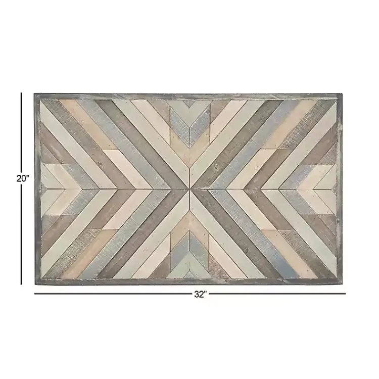 Kirklands Home Wall Plaques|Multicolor Criss Cross Chevron Wood Wall Plaque
