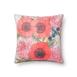 Kirklands Home Outdoor Cushions & Pillows|Multicolor Floral Blanket Stitch Outdoor Pillow