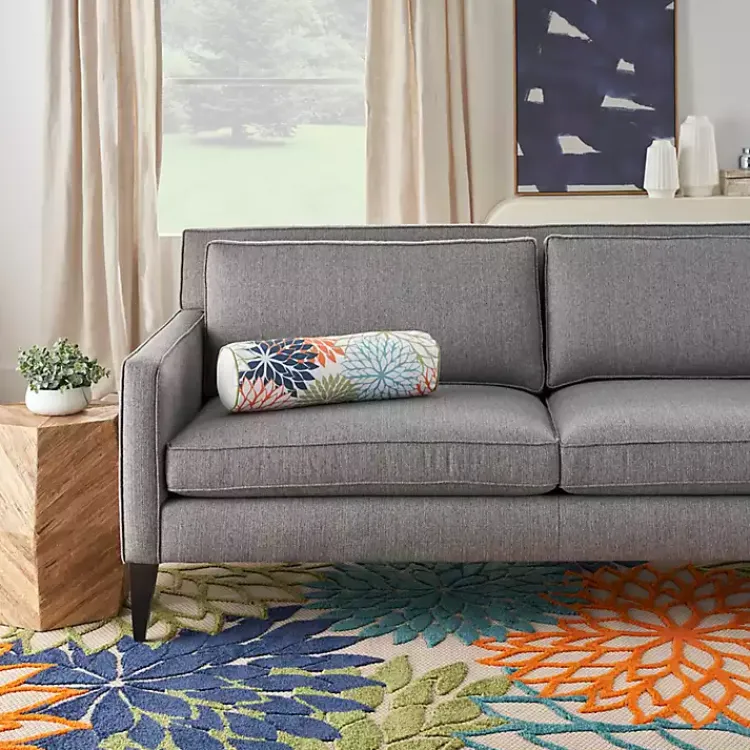 Kirklands Home Outdoor Cushions & Pillows|color Floral Outdoor Bolster Pillow Multi