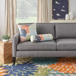 Kirklands Home Outdoor Cushions & Pillows|color Floral Outdoor Bolster Pillow Multi