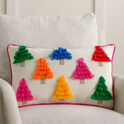 Hot color Fringe Christmas Tree Pillow Pillows