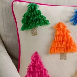 Hot color Fringe Christmas Tree Pillow Pillows