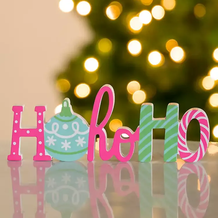New Multicolor Ho Ho Ho Tabletop Sign Christmas Decorations