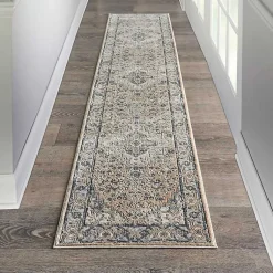 Kirklands Home Area Rugs|Multicolor Nadia Medallion Runner, 2x10 Gray