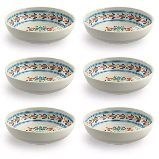 Kirklands Home Outdoor Dining|color Rio Melamine Low Bowls, Set of 6 Multi