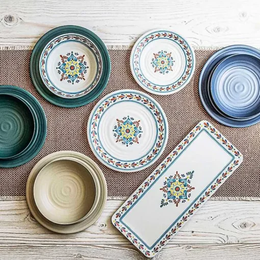 Kirklands Home Outdoor Dining|color Rio Melamine Low Bowls, Set of 6 Multi