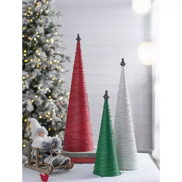Online Multicolor Swirled Iron Christmas Trees, Set of 3 Christmas Decorations