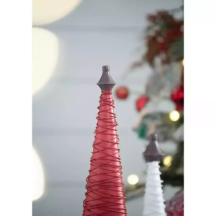 Online Multicolor Swirled Iron Christmas Trees, Set of 3 Christmas Decorations