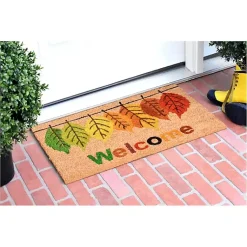 Multicolor Welcome Fall Leaves Doormat, 36x24 in. Fall