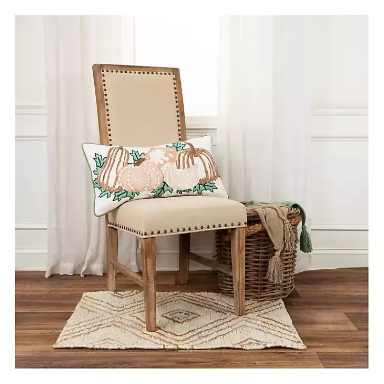 Online colored Pumpkins Embroidered Throw Pillow Fall