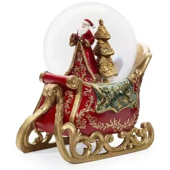 Outlet Musical Santa Sleigh Faberge Glitter Dome Christmas Decorations