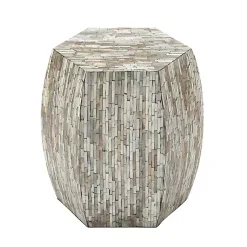 Kirklands Home Accent & End Tables|Mussel Shell Hexagonal Accent Table Multi