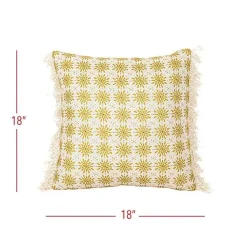 Kirklands Home Outdoor Cushions & Pillows|Mustard Boho Floral Indoor/Outdoor Pillow