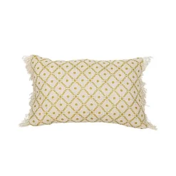 Kirklands Home Outdoor Cushions & Pillows|Mustard Geometric Floral Indoor/Outdoor Pillow