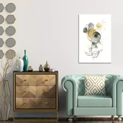 Kirklands Home Canvas Art|Mustard Yellow and Gray Abstract Canvas Art Print