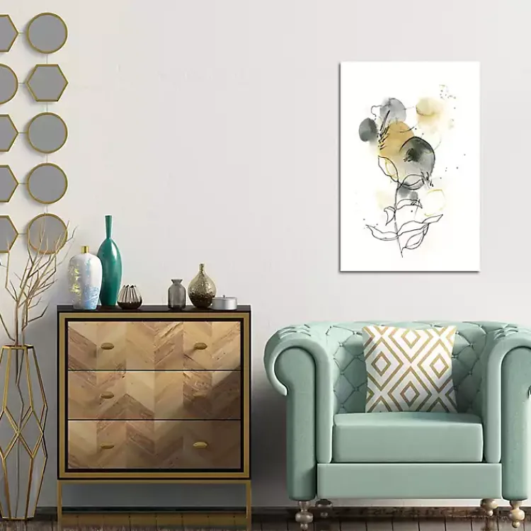 Kirklands Home Canvas Art|Mustard Yellow and Gray Abstract Canvas Art Print