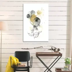 Kirklands Home Canvas Art|Mustard Yellow and Gray Abstract Canvas Art Print